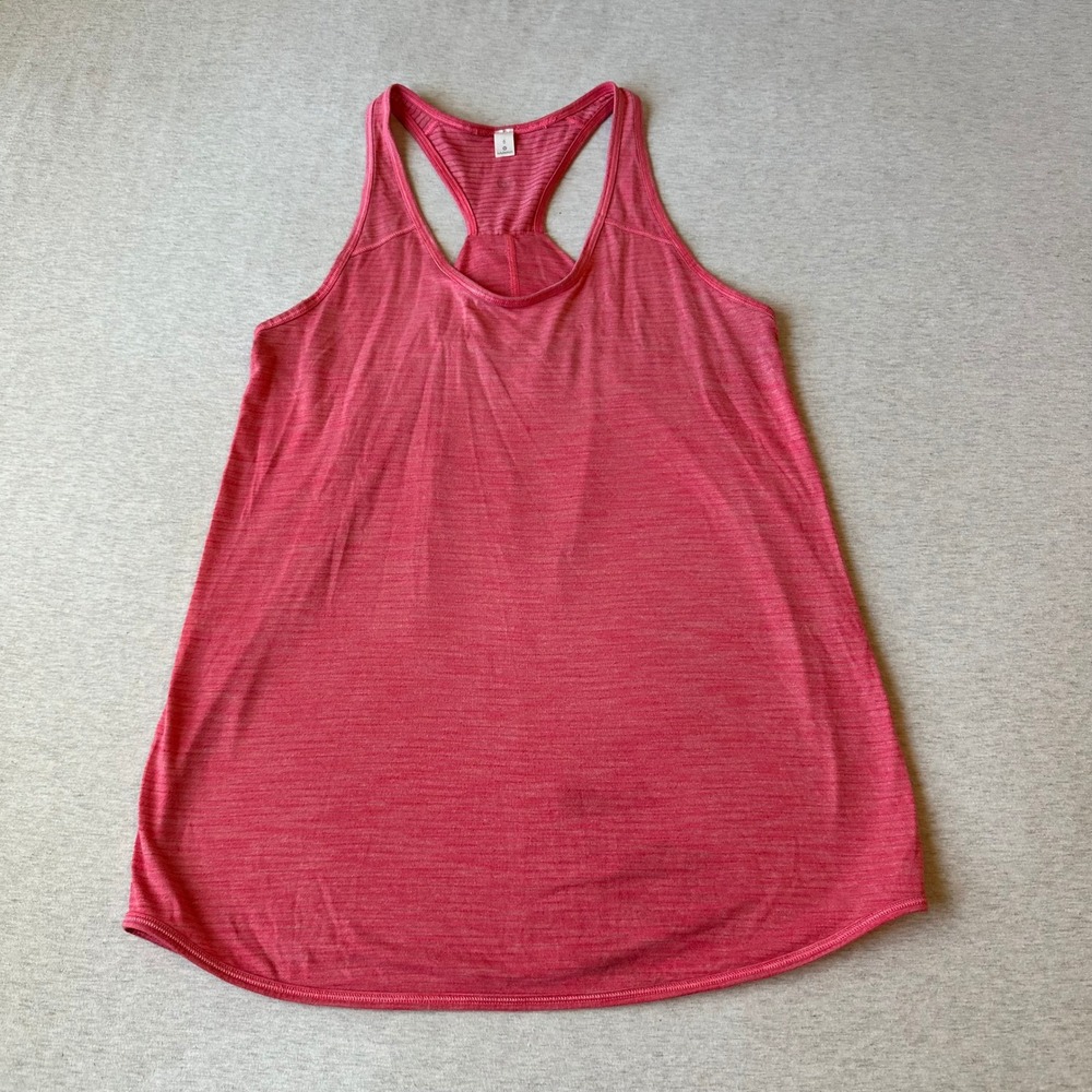 Lululemon Pink Heathered Stripe Racerback Tank Top Athletic Workout Size‎ 6